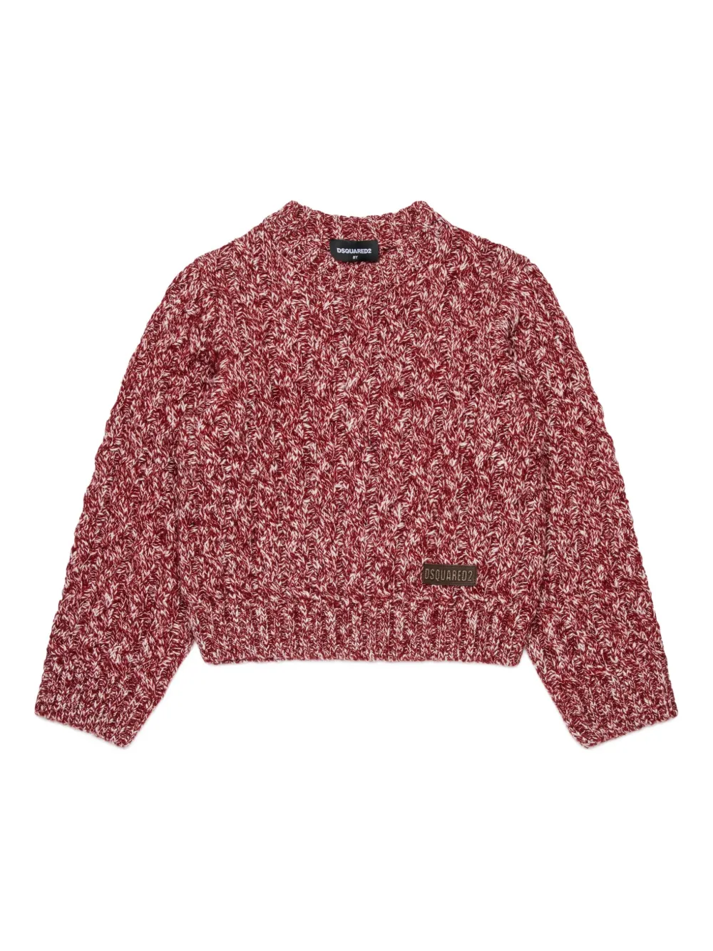 DSQUARED2 KIDS Kabelgebreide trui Rood