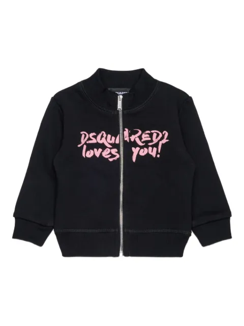 DSQUARED2 KIDS sudadera con detalle del logo y cierre