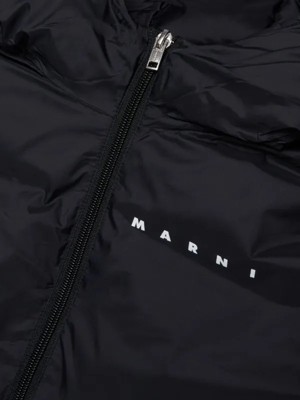 Marni Kids Hooded zip-front Coat | Black | FARFETCH