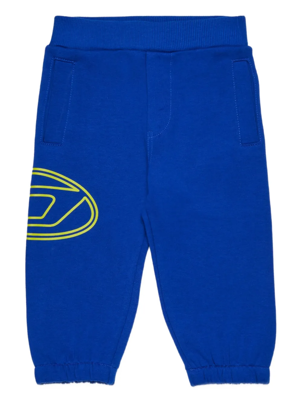 Diesel Kids Katoenen trainingsbroek met logoprint Blauw