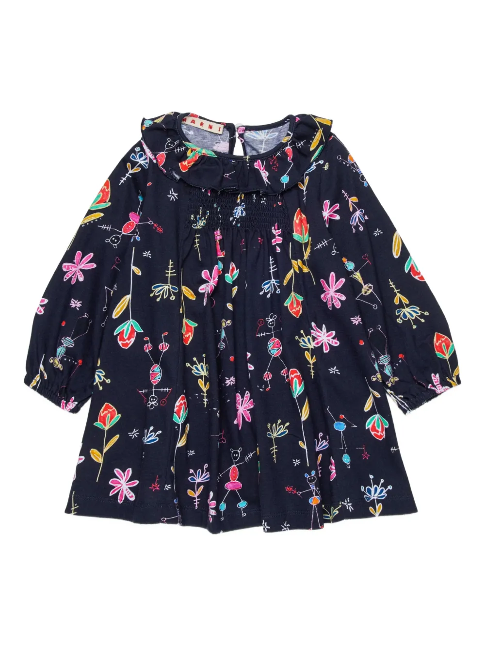 Marni Kids illustration-style print dress | Black | Image 1