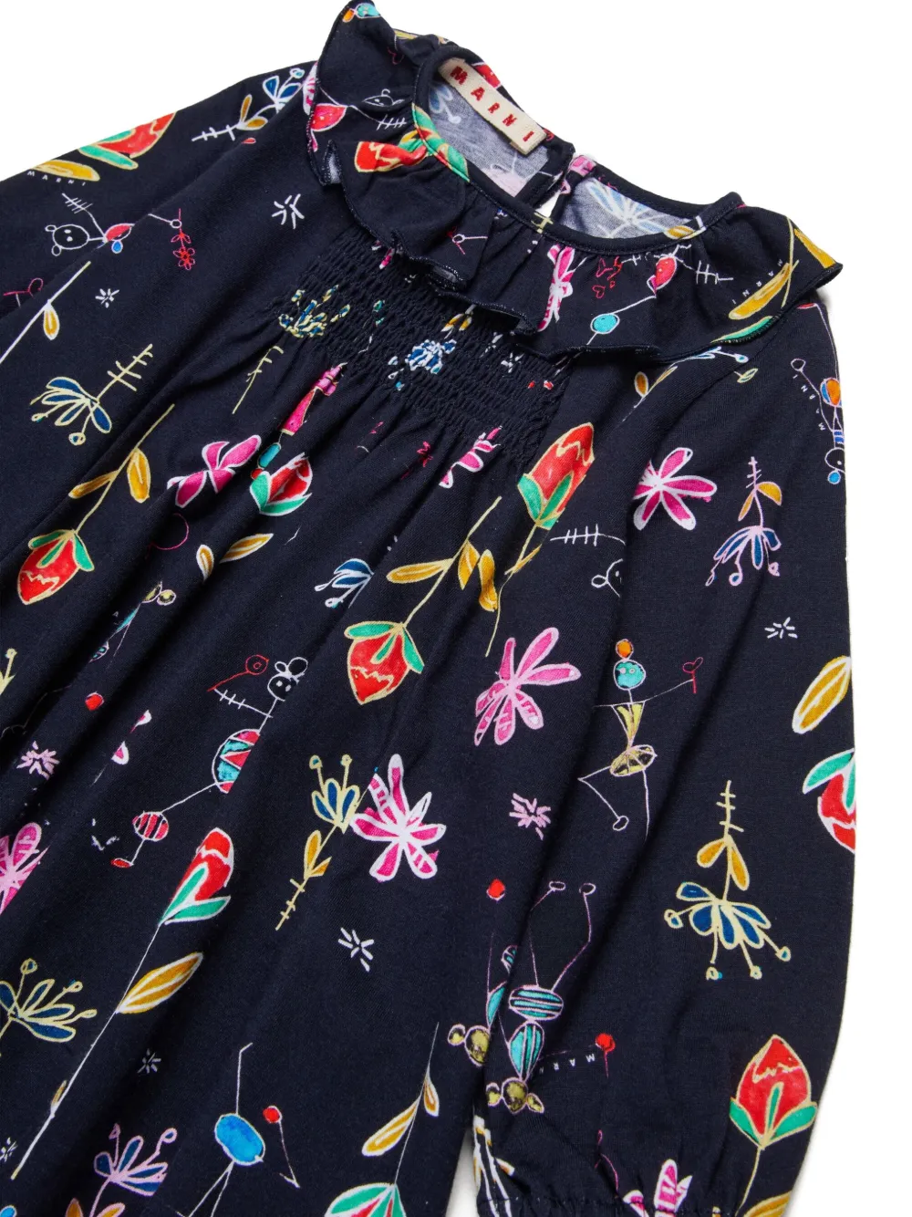 Marni Kids Slabbetje met illustratie-print Zwart