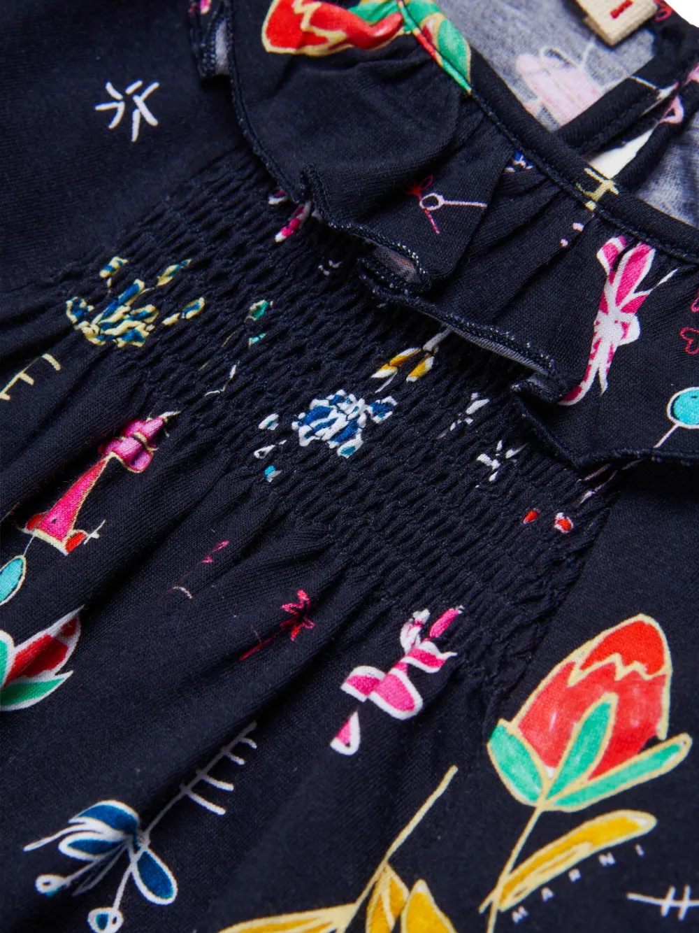 Marni Kids Slabbetje met illustratie-print Zwart