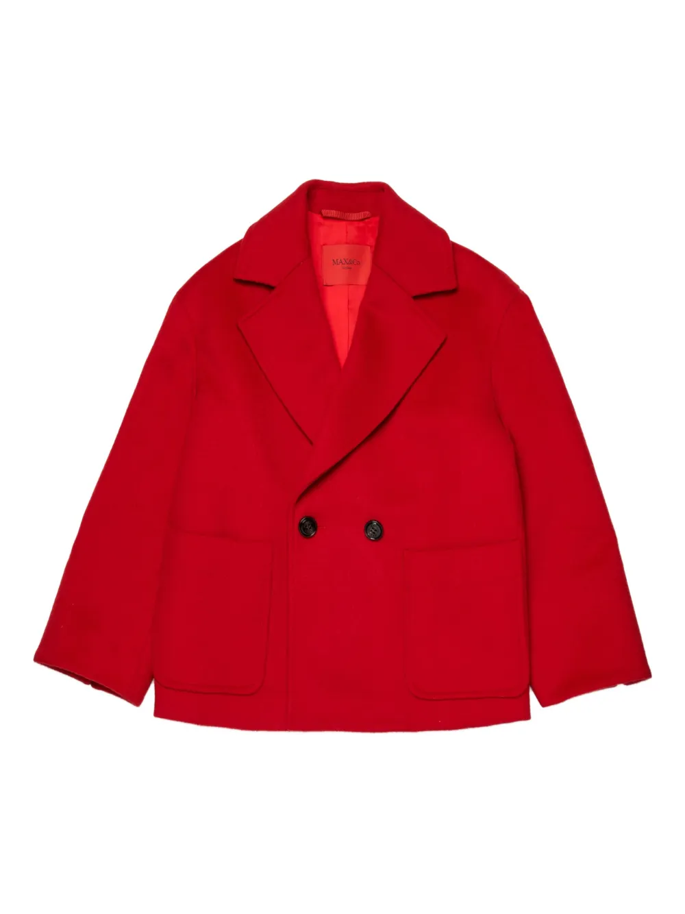 MAX&Co. Kids Wollen blazer met dubbele rij knopen Rood