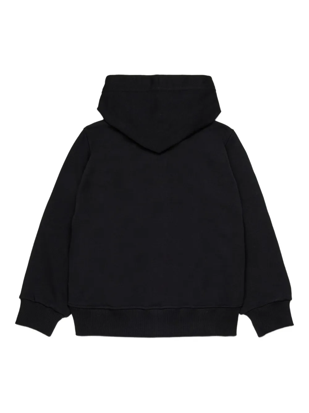 Diesel Kids Hoodie met logoprint en rits Zwart