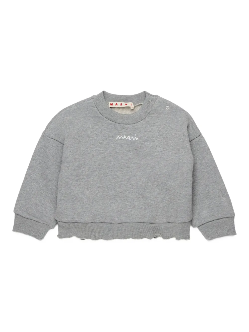 Marni Kids Sweater met geborduurd logo Grijs