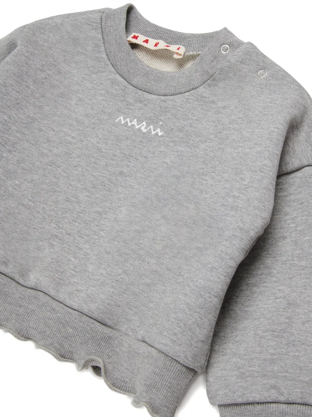 Marni Kids Sweater met geborduurd logo Grijs