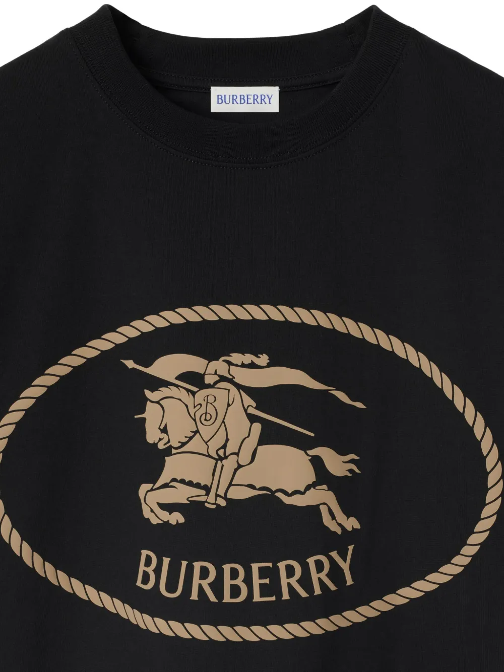 Burberry Knight-stamp cotton T-shirt - Zwart