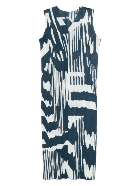 Pleats Please Issey Miyake vestido midi con estampado abstracto