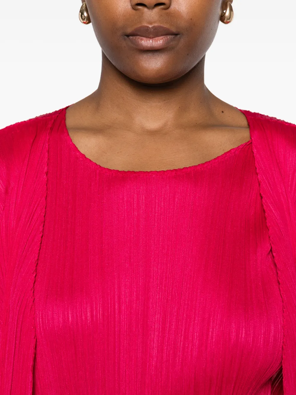 Pleats Please Issey Miyake Geplooide top Roze
