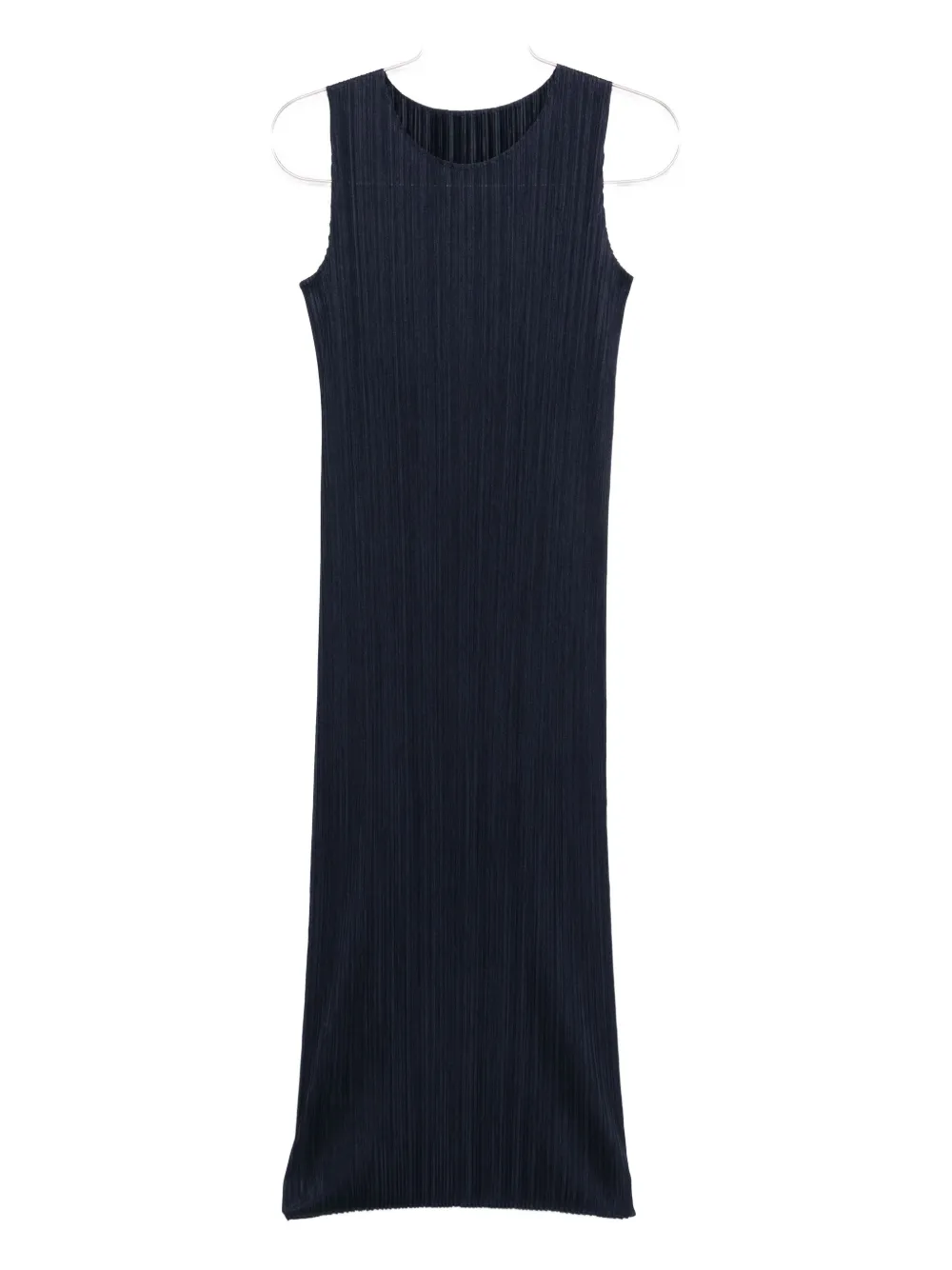 Pleats Please Issey Miyake pleated sleeveless midi dress Blauw