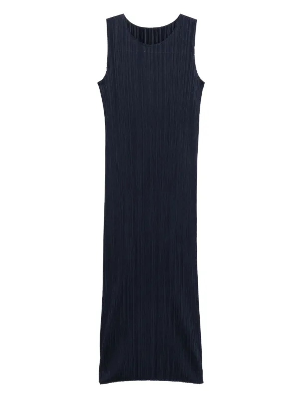 Pleats Please Issey Miyake ノースリーブ プリーツドレス | ブルー