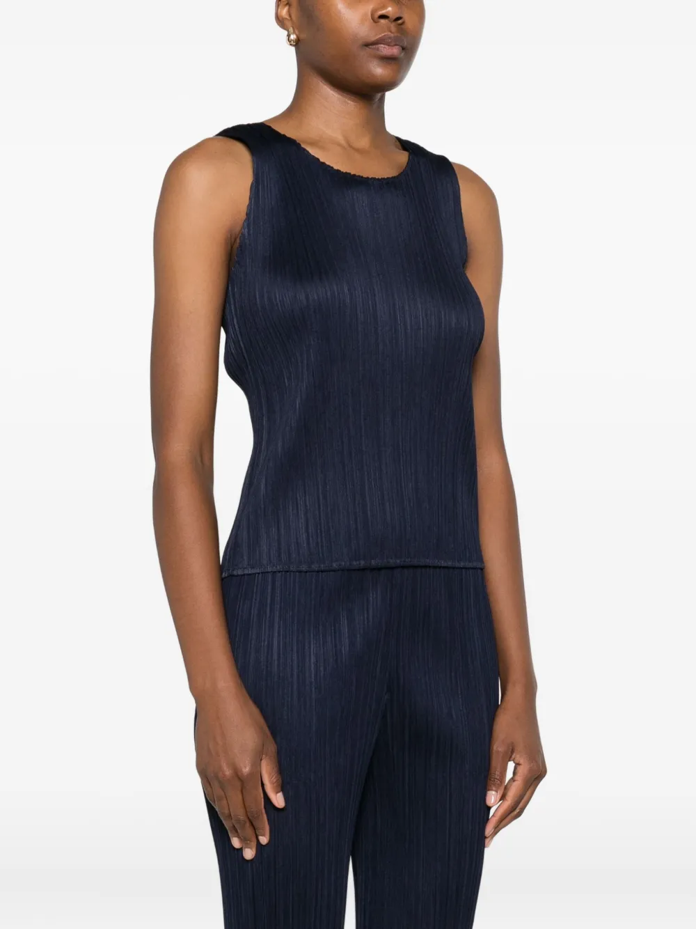 Pleats Please Issey Miyake Geplooide top Blauw