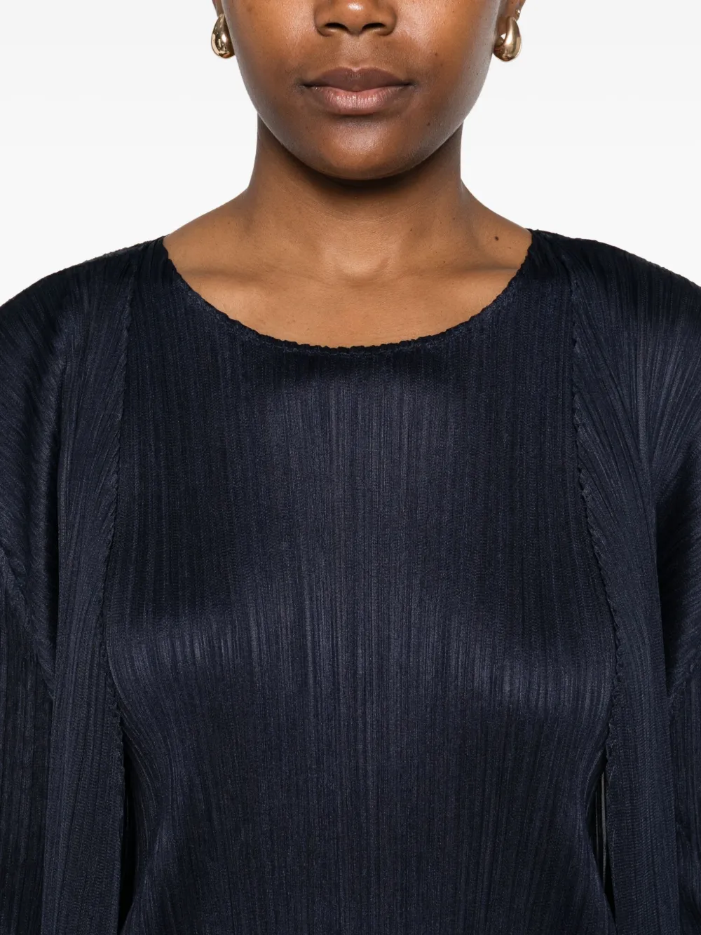 Pleats Please Issey Miyake Geplooide top Blauw