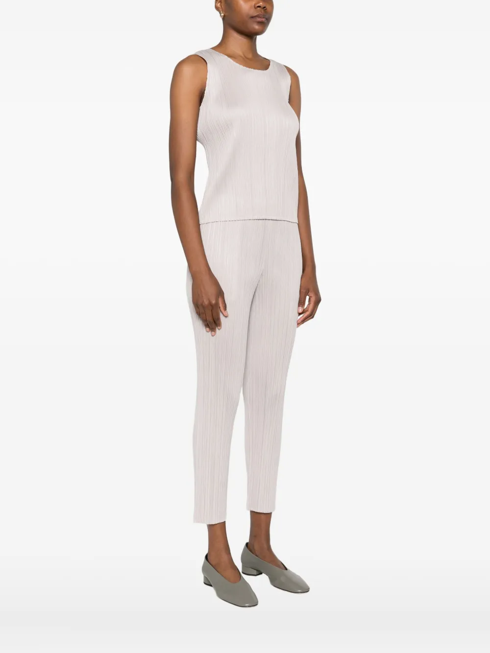 Pleats Please Issey Miyake Geplooide top Grijs