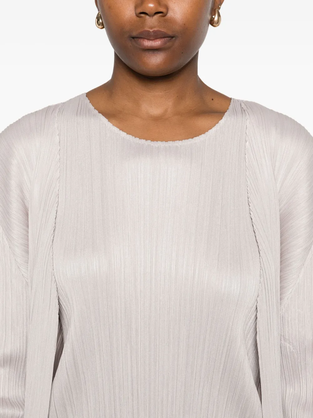 Pleats Please Issey Miyake Geplooide top Grijs