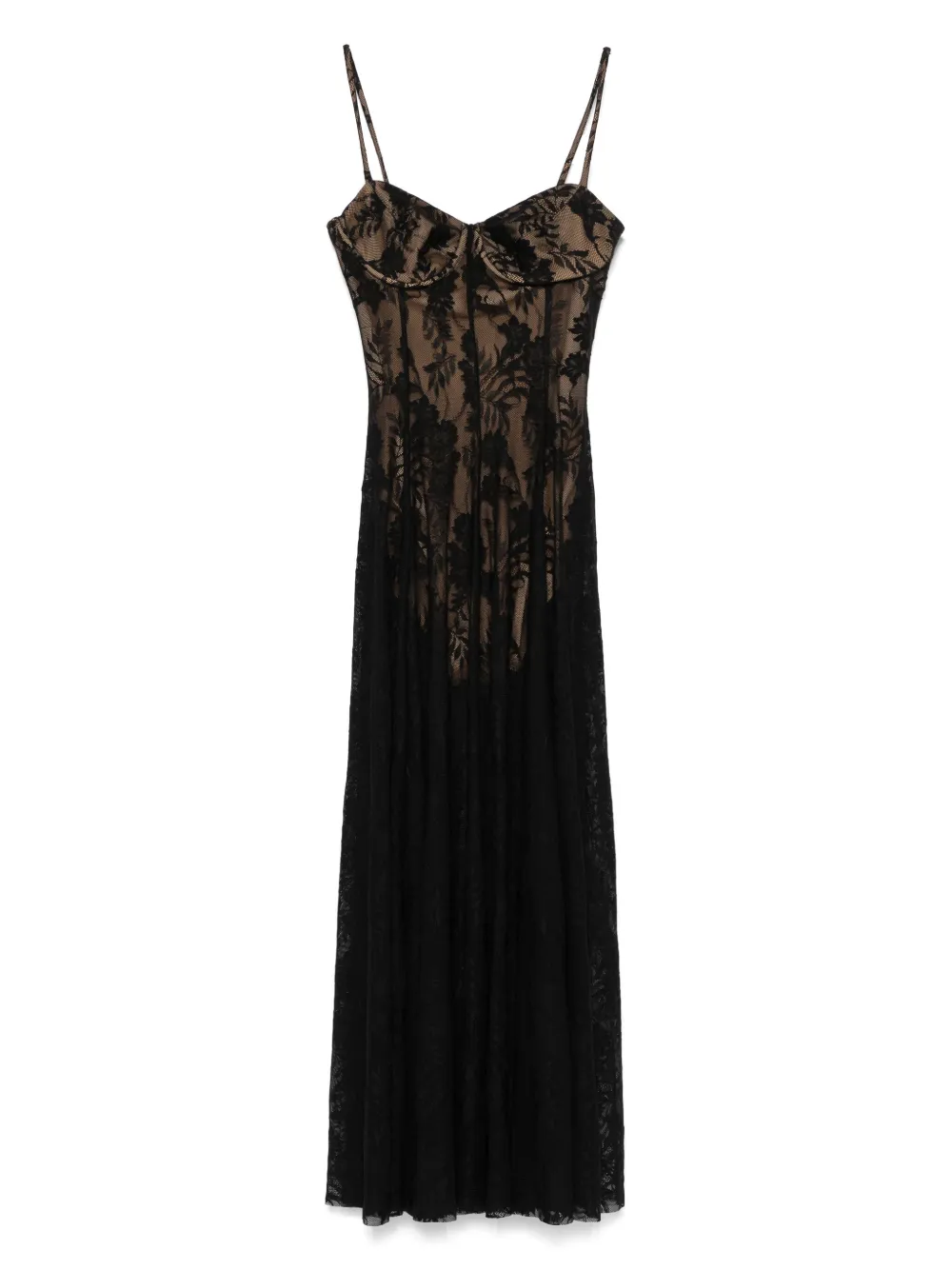 Norma Kamali Floral-lace Midi Dress
