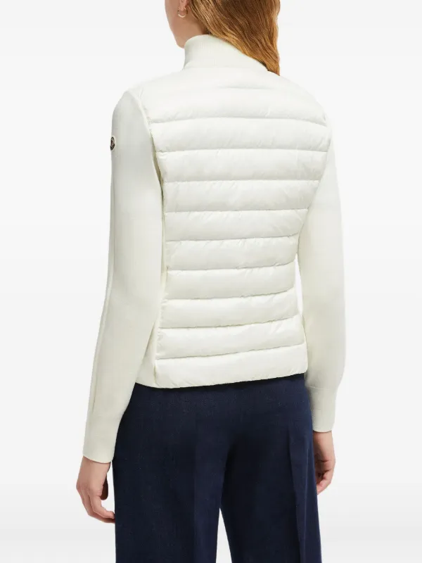 Moncler Padded Wool zip-up Cardigan | White | FARFETCH