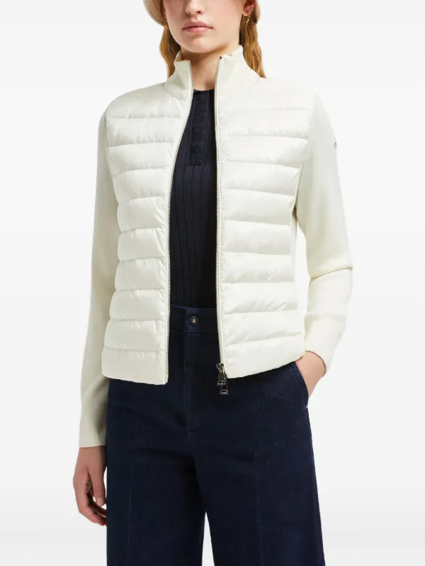 Moncler Padded Wool zip-up Cardigan | White | FARFETCH