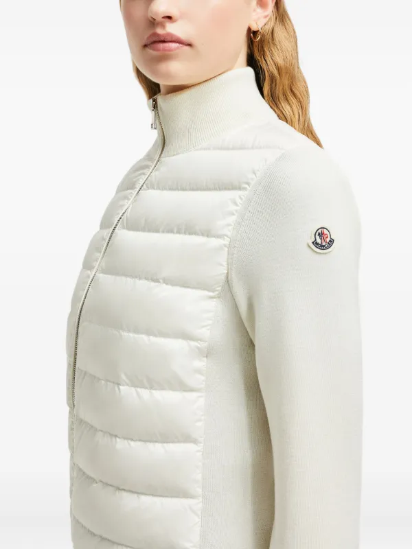 【送料&関税込】Moncler Padded Wool Cardigan With Zipper Moncler Padded Wool zip-up Cardigan | White | FARFETCH
