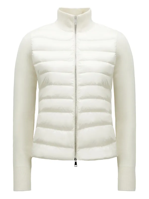 【送料&関税込】Moncler Padded Wool Cardigan With Zipper Moncler Padded Wool zip-up Cardigan | White | FARFETCH