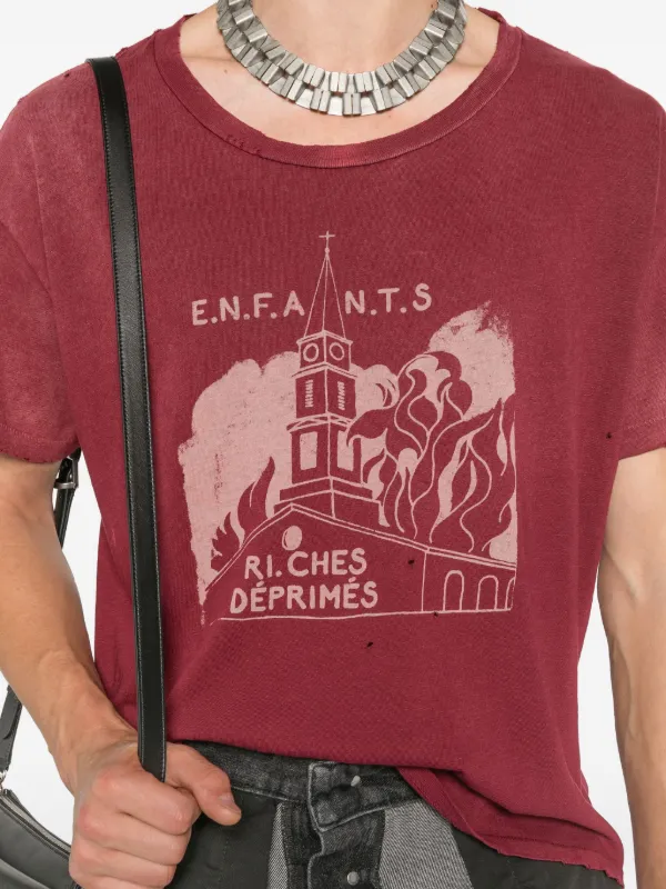 Enfants Riches Déprimés graphic-print T-shirt | Red | FARFETCH BH