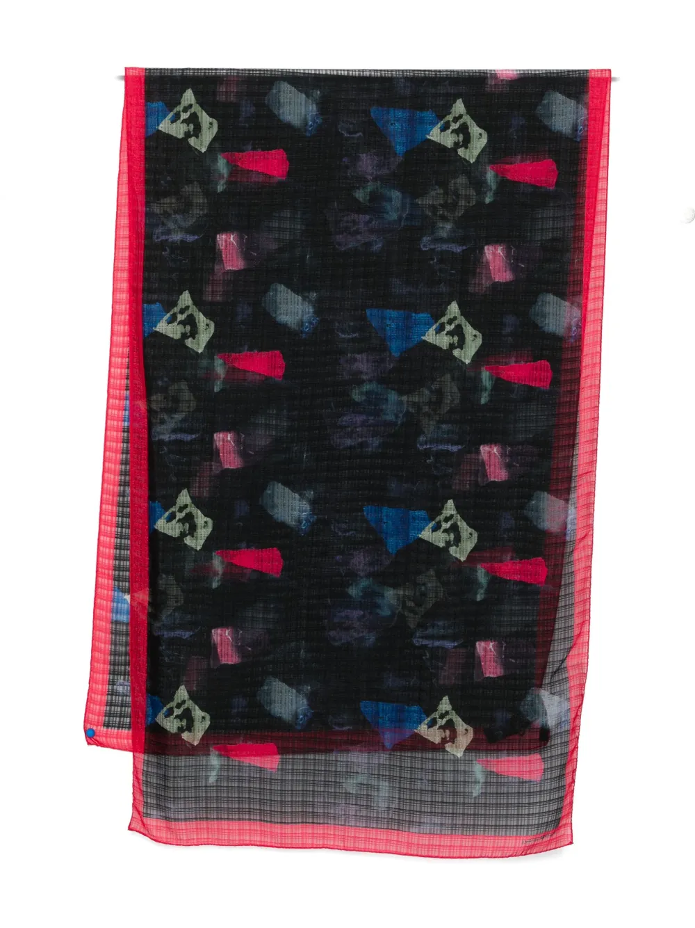 Emporio Armani abstract-print silk scarf Zwart
