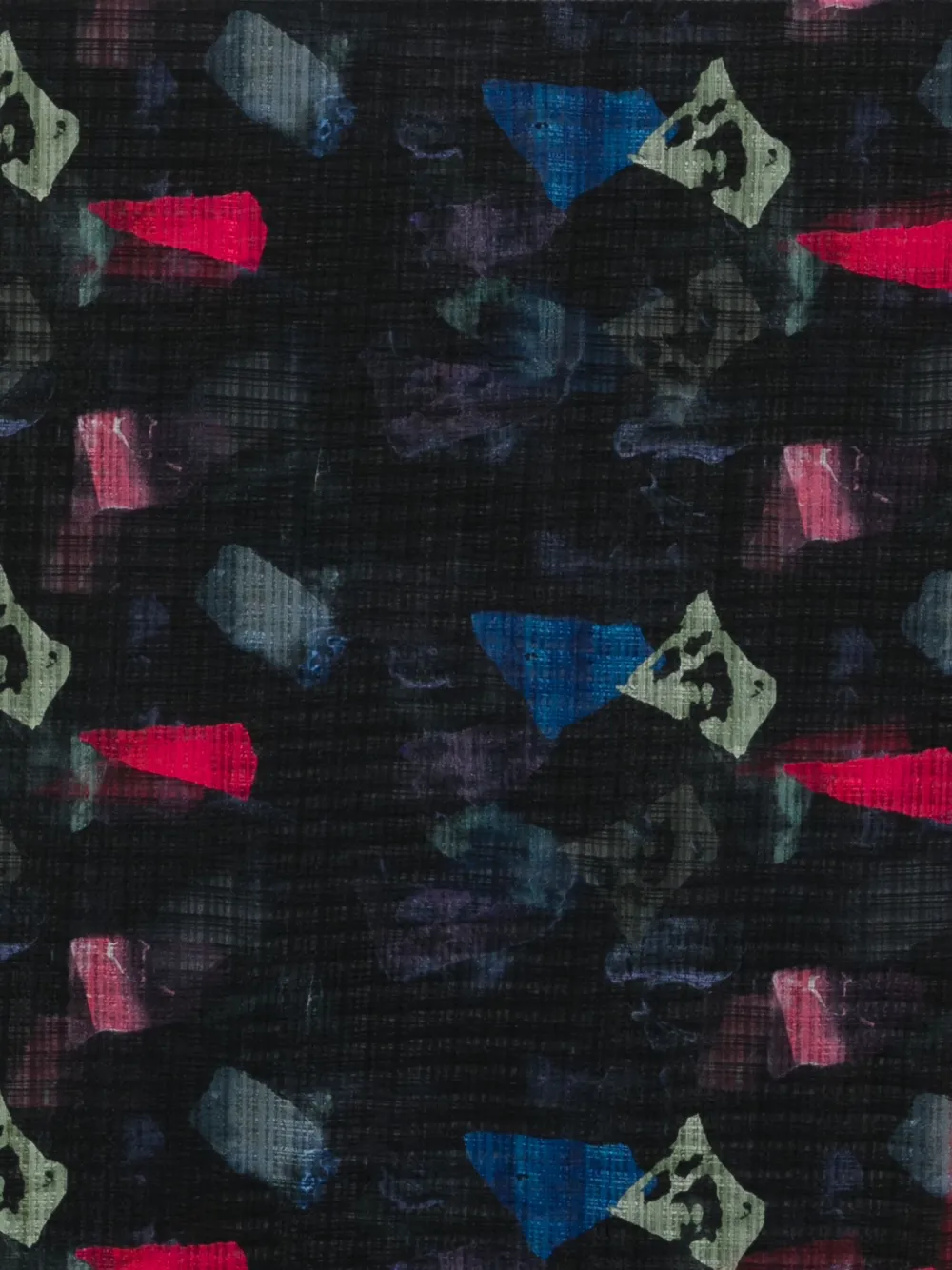 Emporio Armani abstract-print silk scarf Zwart