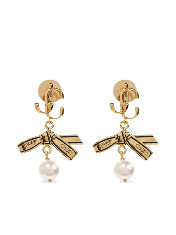 Jimmy Choo リボン ピアス | ゴールドトーン | FARFETCH JP