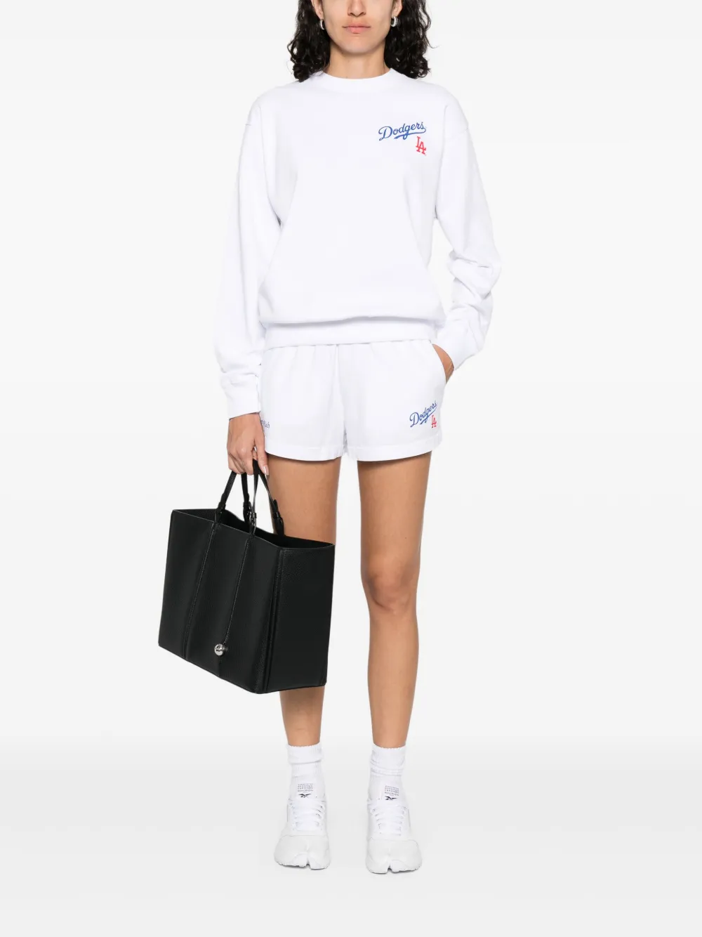 Sporty & Rich x Dodgers Serif Disco shorts Wit