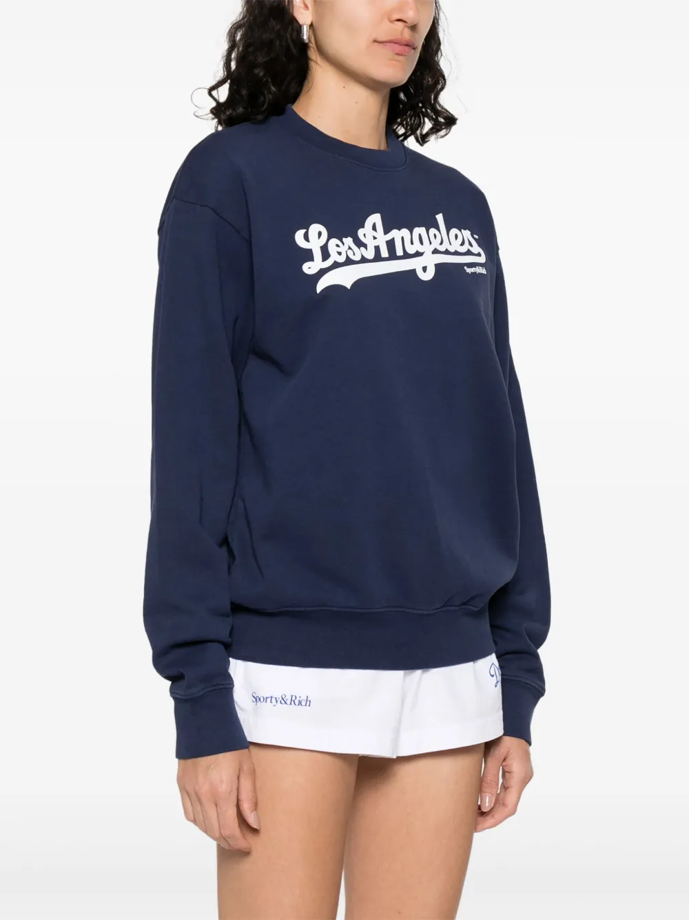 Sporty And Rich Womens Dark Navy Dodgers Round-neck Cotton-jersey Sweatshirt