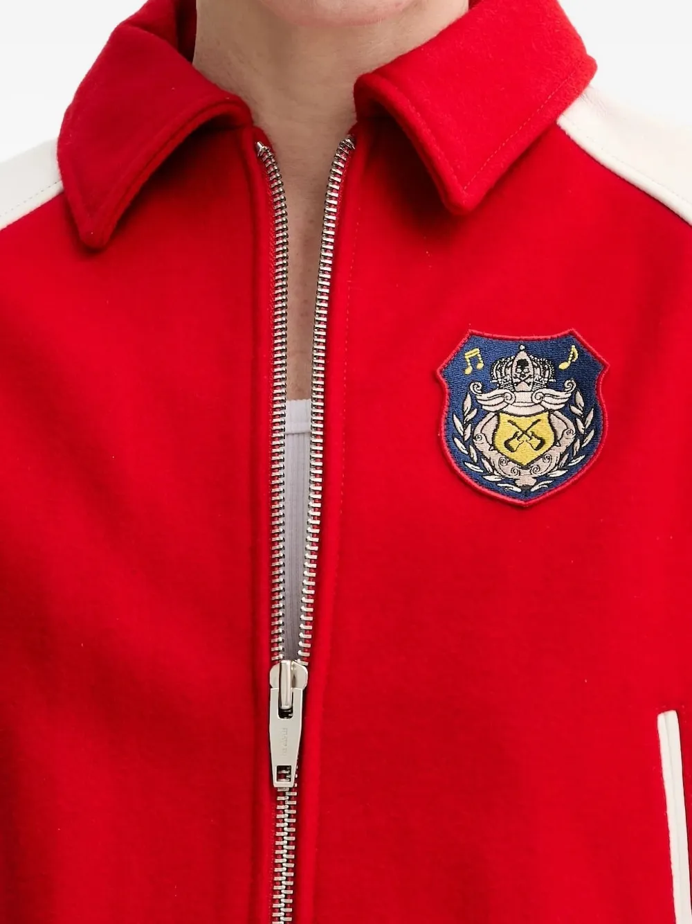 The Kooples Varsity-patch Jacket In Red