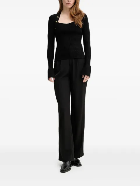The Kooples button-detailed ribbed-knit sweater