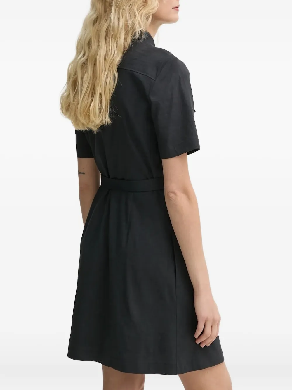 Theory Blousejurk met ceintuur - Zwart