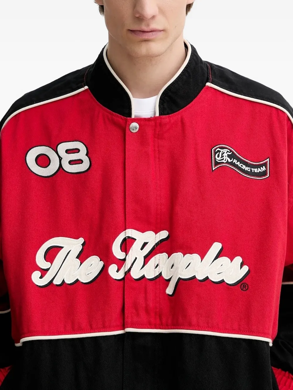 The Kooples Racing-number Panelled Jacket In Red