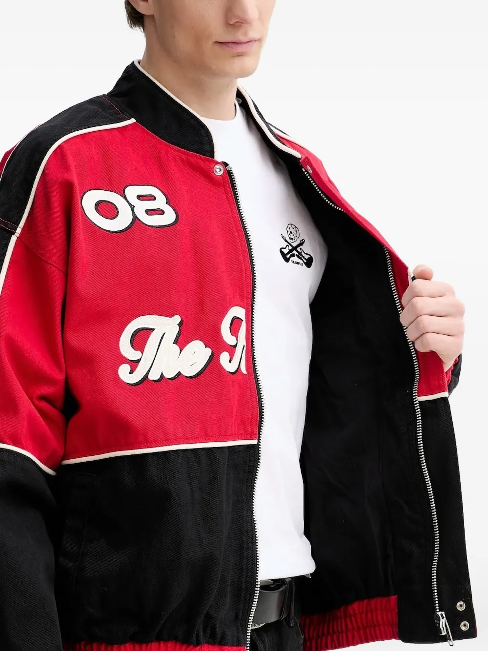 The Kooples Racing-number Panelled Jacket In Red