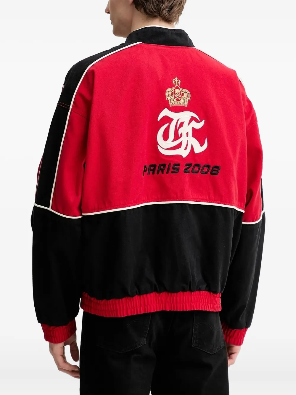 The Kooples Racing-number Panelled Jacket In Red