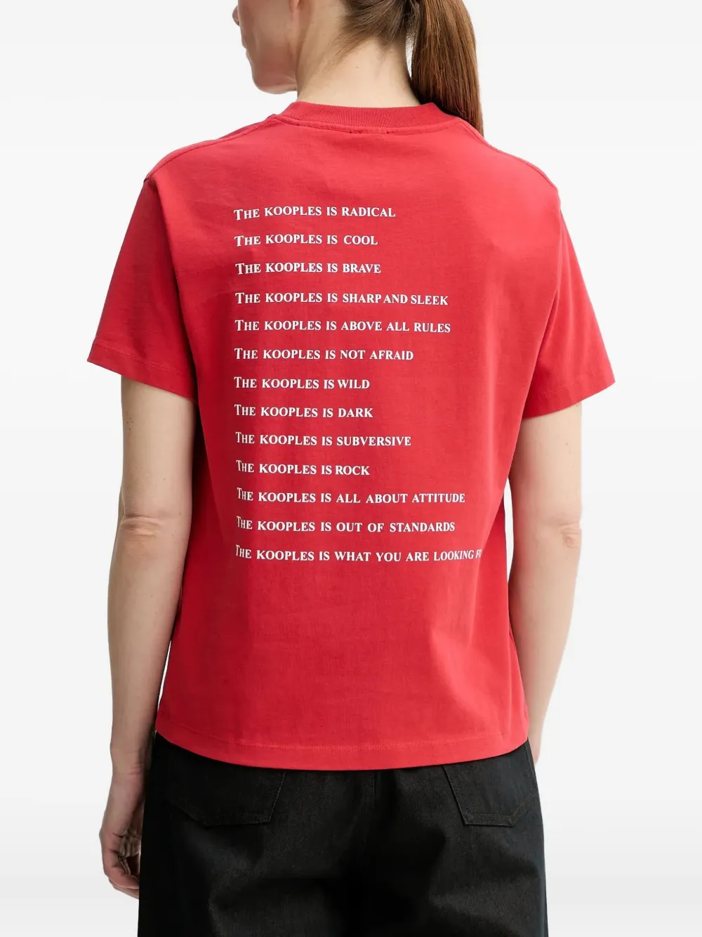 The Kooples Playera De Algodón Con Logo Estampado Rojo FARFETCH CO