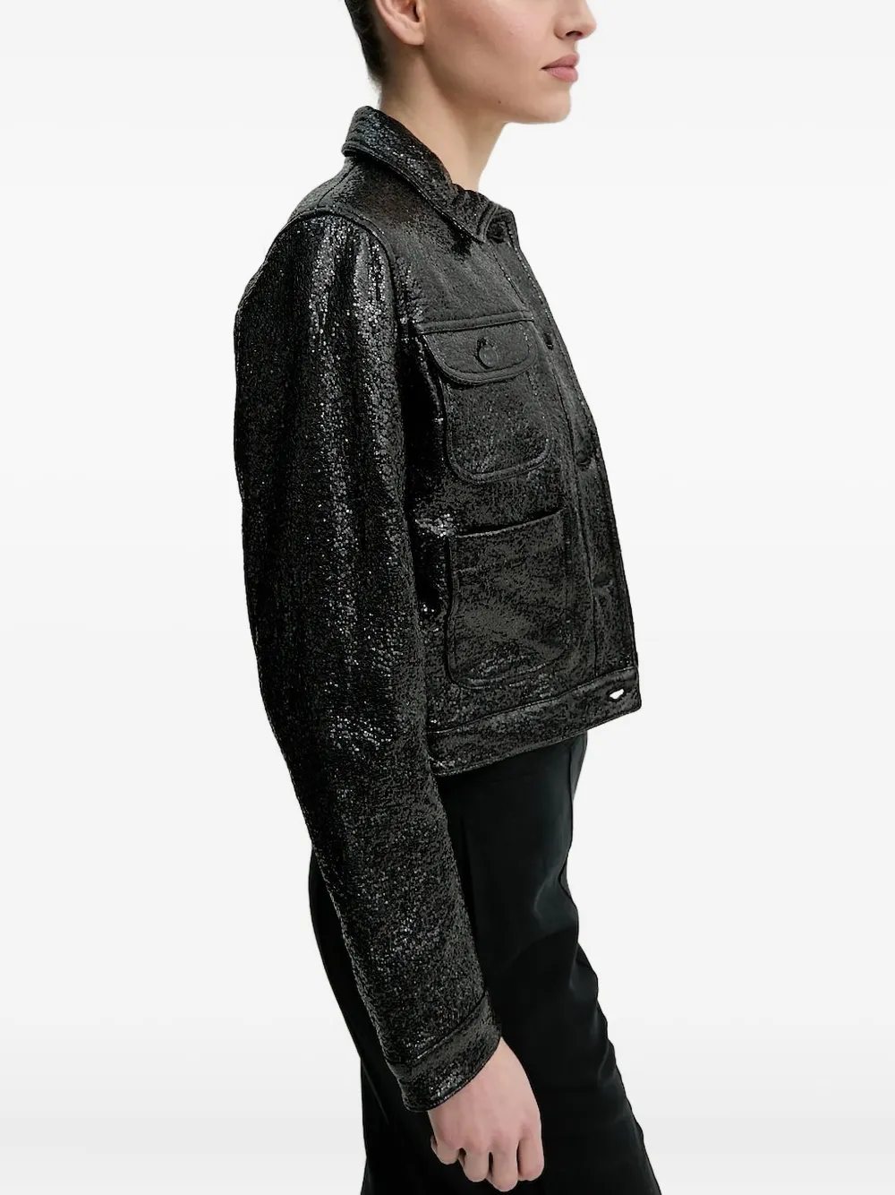 The Kooples Sequin-embellishment Jacket In Black