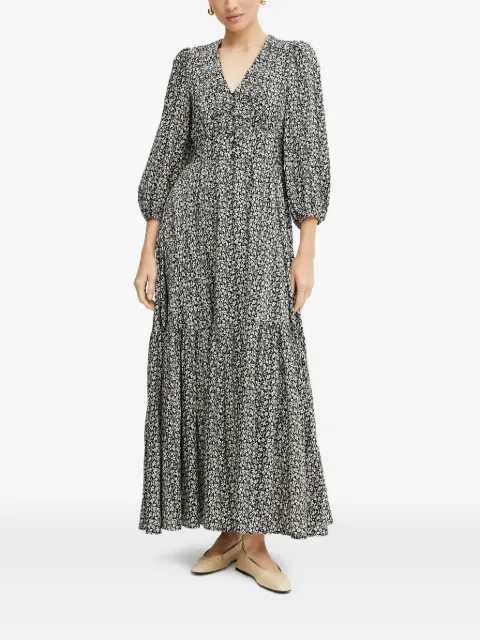  IVY OAK floral-print button-front maxi dress