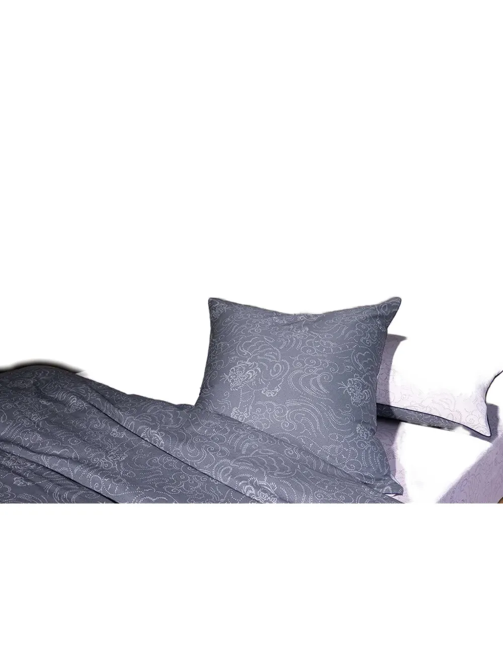 Kenzo Tiger-print Duvet Set In Gray