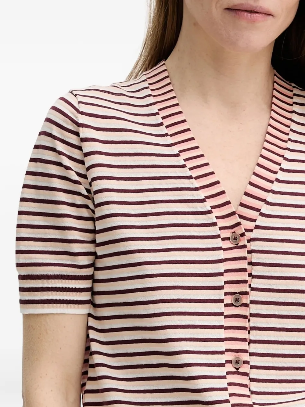 Ps By Paul Smith Striped V-neck Cardigan In Multi