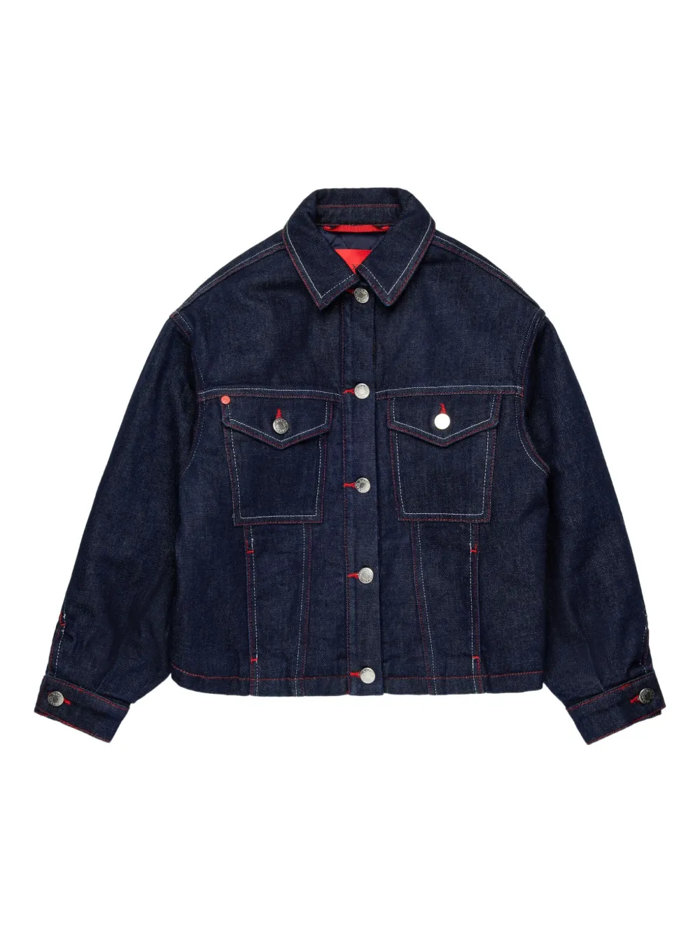 Max & Co Logo-patch Denim Jacket In Blue