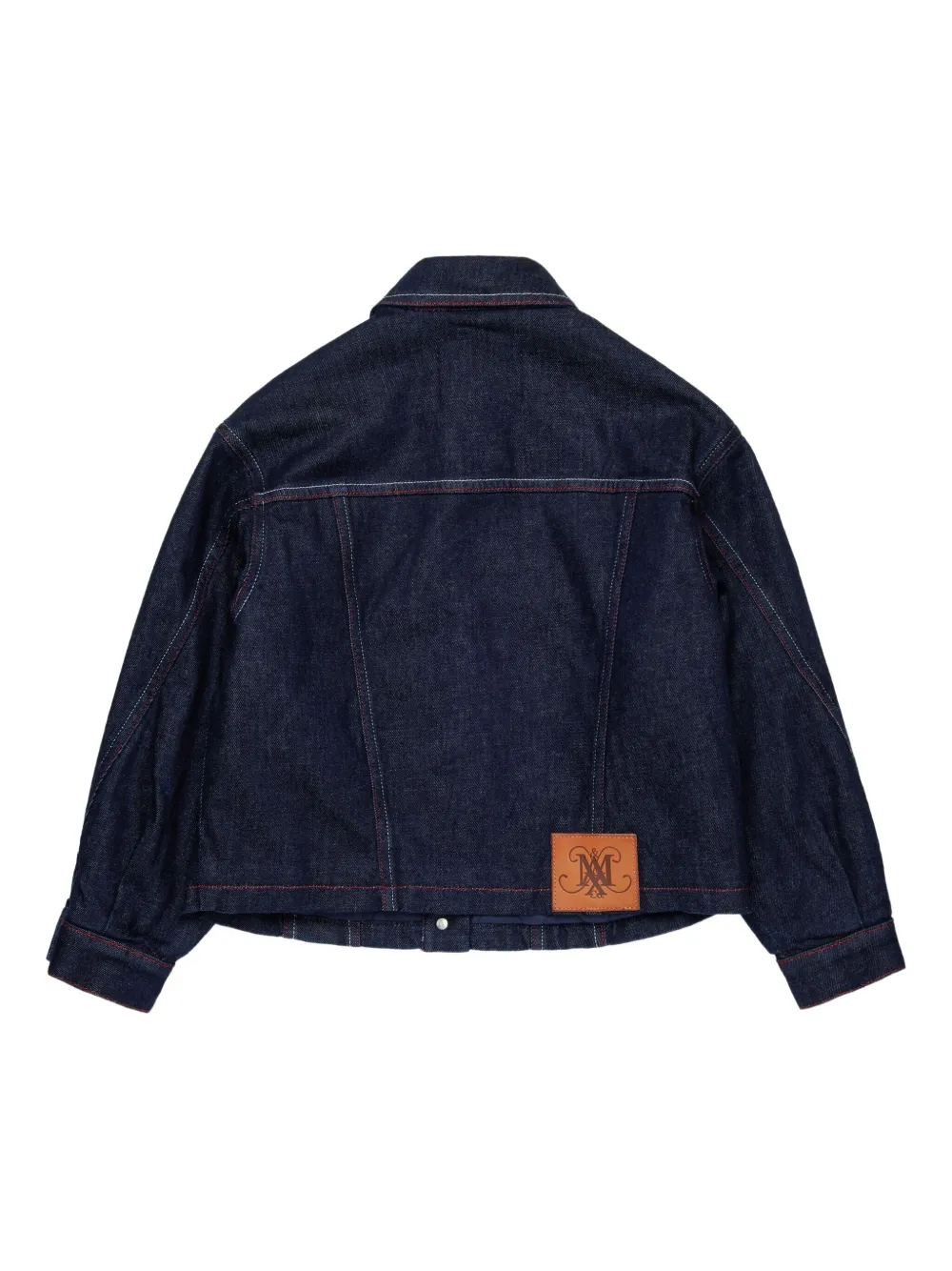 Max & Co Logo-patch Denim Jacket In Blue