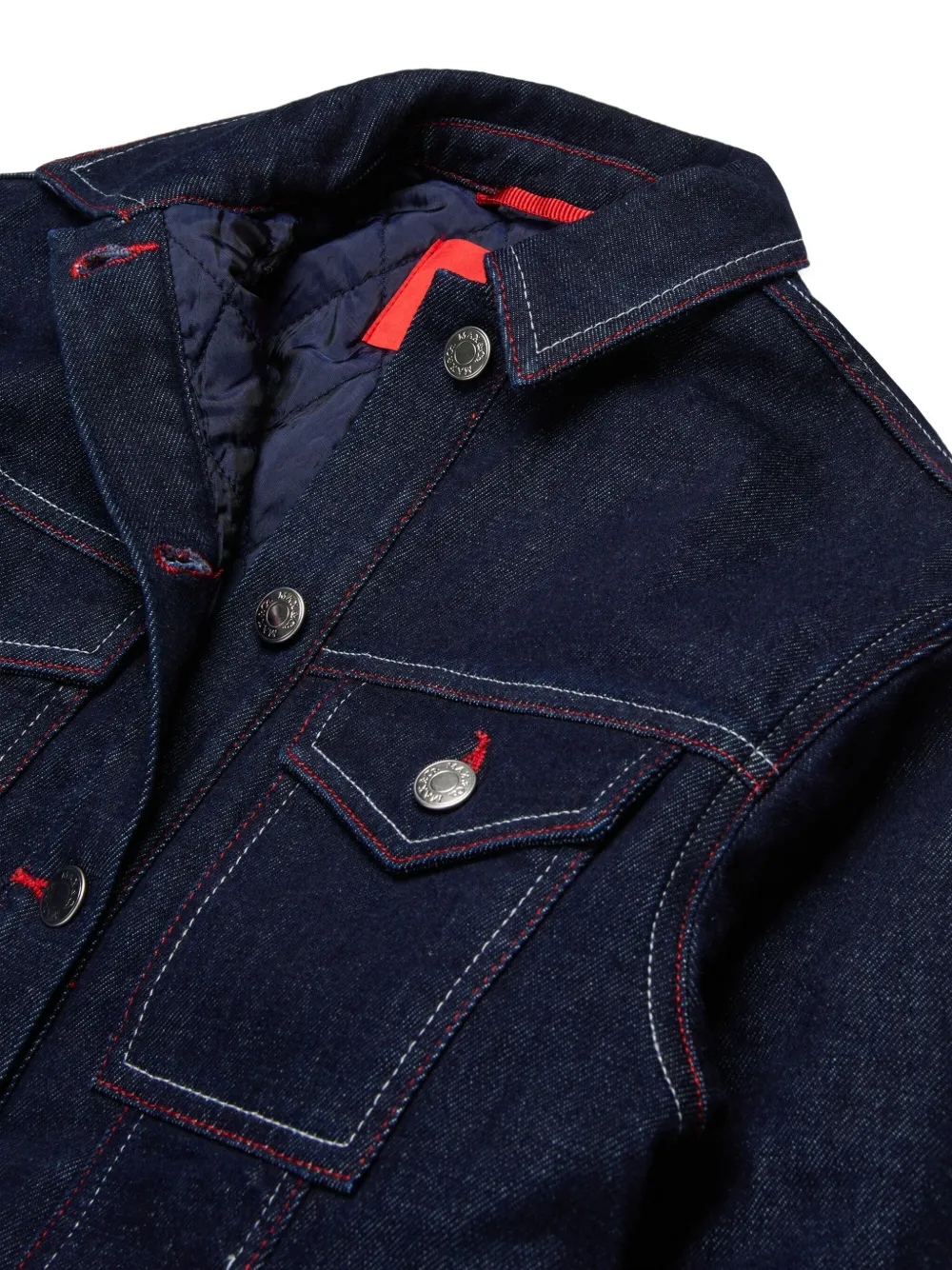 Max & Co Logo-patch Denim Jacket In Blue