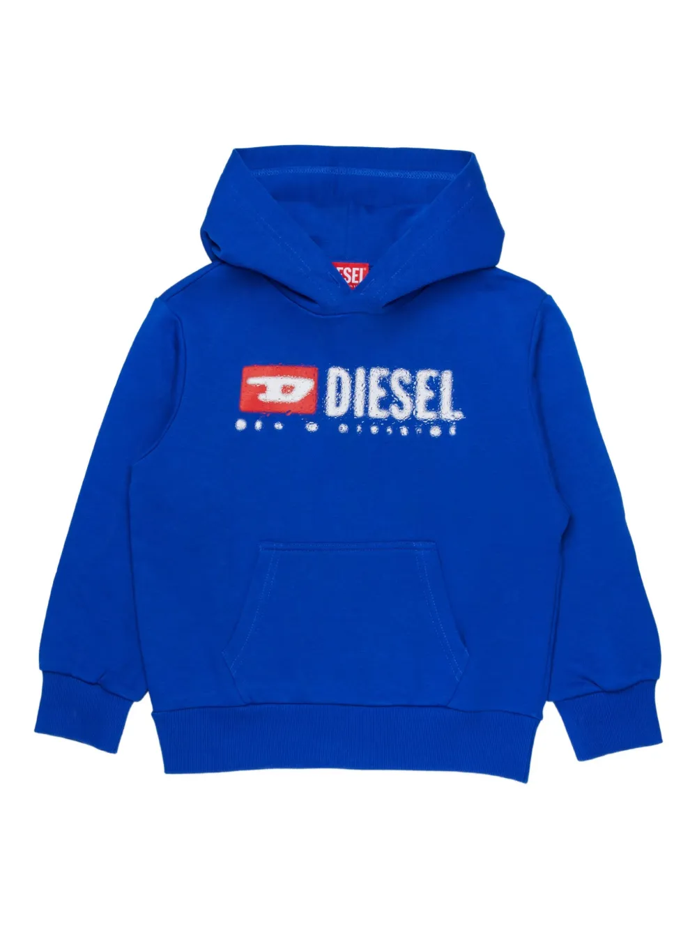 Diesel Kids Sdropshood Over logo-print hoodie Blauw