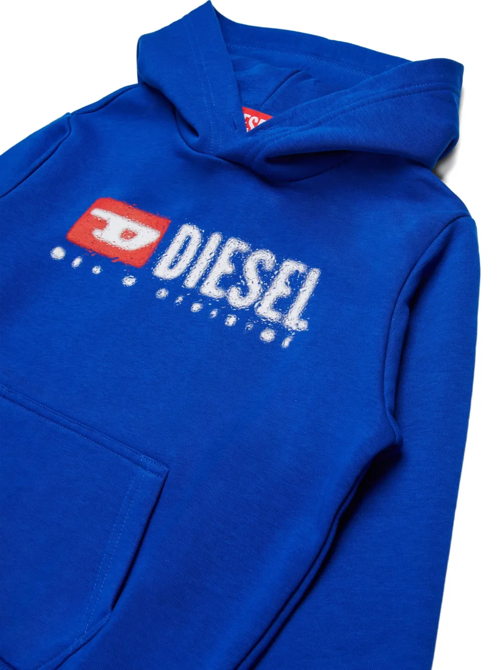 Diesel Kids Sdropshood Over logo-print hoodie Blauw