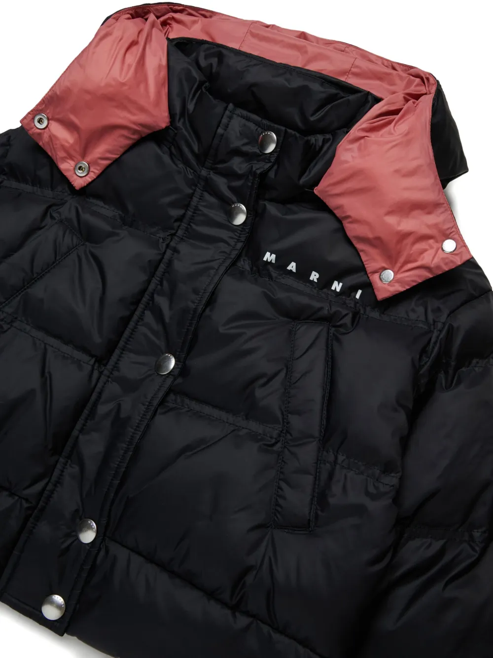 Marni Kids Gewatteerd jack met logoprint Zwart