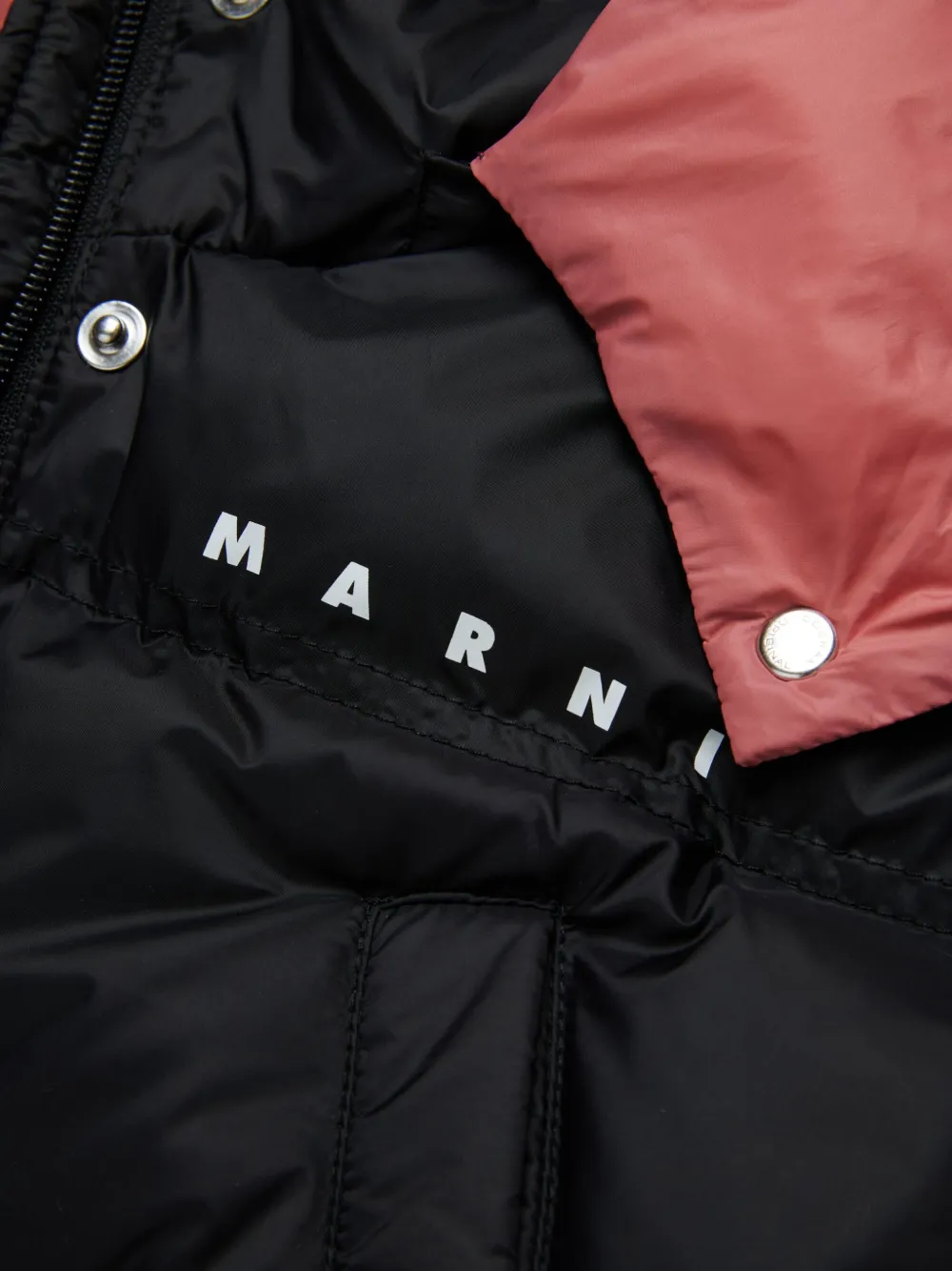 Marni Kids Gewatteerd jack met logoprint Zwart