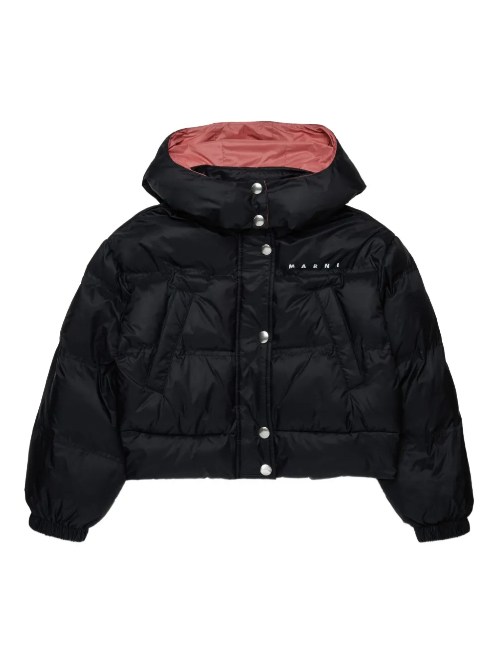 Marni Kids Gewatteerd jack met logoprint Zwart